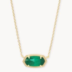 NWT Kendra Scott Elisa Gold Pendant Necklace in Emerald Cat’s Eye